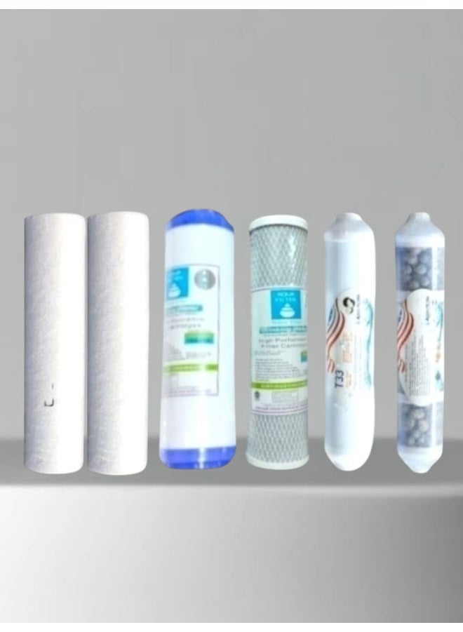 مجموعة شمعات فلتر مياة 5 مراحل مع مرحلة أولى إضافية